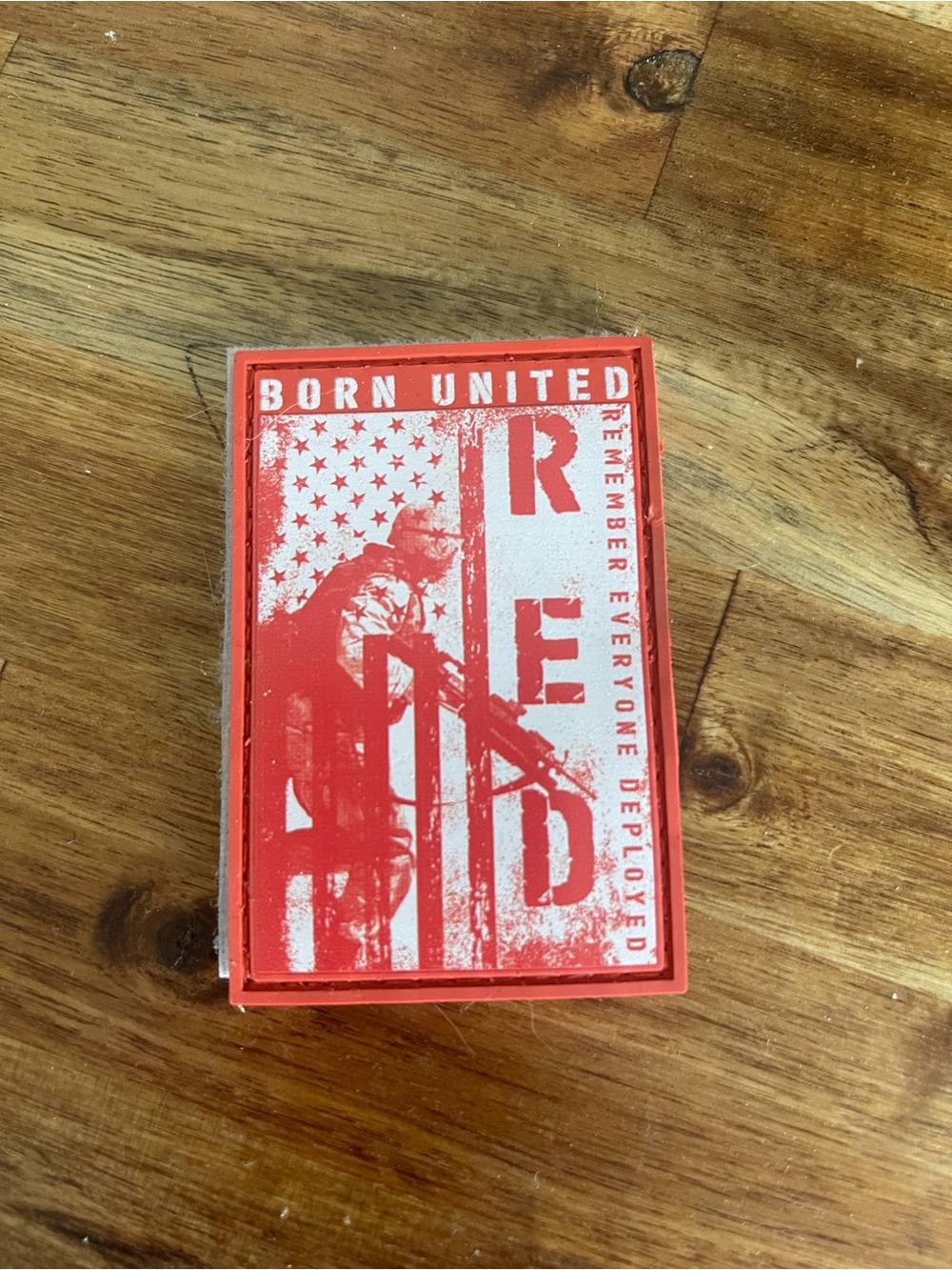 Born United Red Tactical Morale Velcro PVC Patch